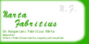 marta fabritius business card